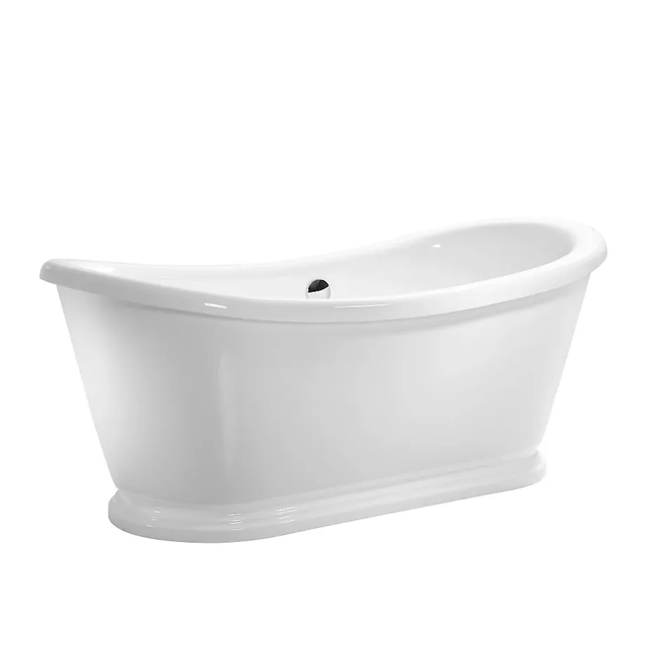 Rogier & Mothes Baignoire îlot retro sur socle ovale PITTSBURGH Blanche 177 cm* Baignoire Îlot