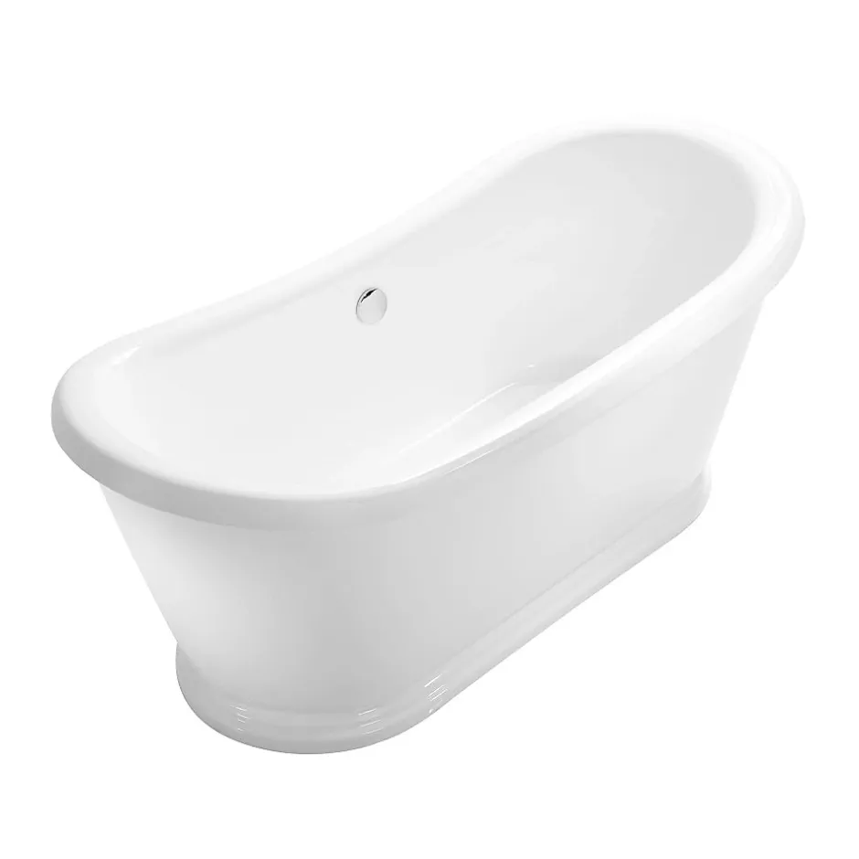 Rogier & Mothes Baignoire îlot retro sur socle ovale PITTSBURGH Blanche 177 cm* Baignoire Îlot