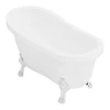 Vente-unique Baignoire îlot rétro avec pieds de lion blancs - 200 L - 145 x 74 x 77 cm - Blanche - NISOS II* Baignoire Îlot
