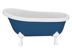 Vente-unique Baignoire îlot rétro avec pieds de lion blancs - 200 L - 145 x 74 x 77 cm - Bleu - NISOS II* Baignoire Îlot