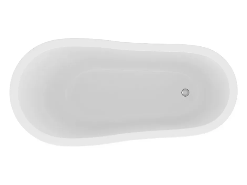 Vente-unique Baignoire îlot rétro avec pieds de lion blancs - 200 L - 145 x 74 x 77 cm - Bleu - NISOS II* Baignoire Îlot