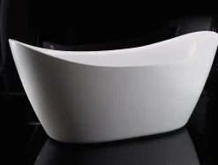 Bernstein Baignoire îlot SIENA acrylique blanc mat - 173x73x75cm - Garantie 5 ans - Avec robinet mitigeur 1521, Avec siphon