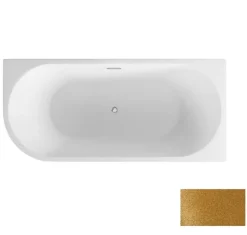 Azura Home Design Baignoire îlot ZOYA GLAM GOLDEN angle droit - 170 x 80 cm