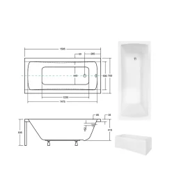 Azura Home Design Baignoire MIRANO II avec tablier 140/70 - 160 x 70 cm* Baignoire Droite