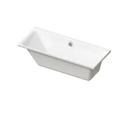 Duravit Baignoire murale acrylique rectangulaire à encastrer, 1 dossier à gauche, 160x70x49,5cm, Sans pieds, Blanc brillant, P3* Baignoire Droite