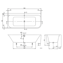 Villeroy & Boch Baignoire murale Architectura pour installation en angle à gauche, 1800 x 800 mm, Blanc* Baignoire Îlot