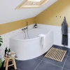 Baignoire pour angle droit Horyn L. 150 cm x l. 90 cm blanc