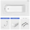 Besco Baignoire rectangulaire - 170 x 70 cm - avec Tablier - Pieds - Vidage Chrome - SHEA