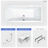 Besco Baignoire rectangulaire - 165 x 75 cm - avec Habillage - Pieds - Vidage Chrome - QUADRO