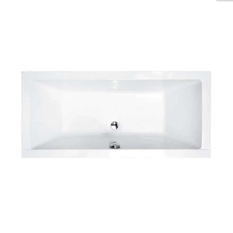 Besco Baignoire rectangulaire - 165 x 75 cm - avec Habillage - Pieds - Vidage Chrome - QUADRO