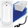 Badland Baignoire rectangulaire 140 x 70 ARIA acrylique blanc + Support stabilisateur en polystyrène + Pieds + Vidage à chromé* Baignoire D'Angle