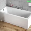 Besco Baignoire rectangulaire - avec Tablier Blanc et Repose Tête OFFERT - MODERN - 160 x 70 cm* Baignoire Droite
