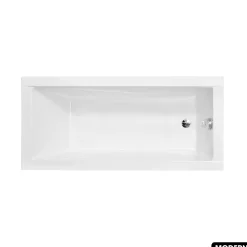 Besco Baignoire rectangulaire - avec Tablier Blanc et Repose Tête OFFERT - MODERN - 150 x 70 cm* Baignoire Droite