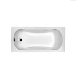 Besco Baignoire rectangulaire - 130 x 70 cm - avec Habillage - Pieds - Vidage Chrome - ARIA* Baignoire Droite