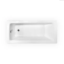 Besco Baignoire rectangulaire - 160 x 70 cm - sans Habillage - avec Pieds - Vidage Chrome - TALIA SLIM* Baignoire Droite