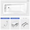 Besco Baignoire rectangulaire - 100 x 70 cm - avec Habillage - Pieds - Vidage Chrome - TALIA* Baignoire Droite