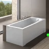 Besco Baignoire rectangulaire + tablier blanc + repose tête - SHEA - 150 x 70 cm