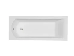 Besco Baignoire rectangulaire + tablier blanc + repose tête - SHEA - 150 x 70 cm