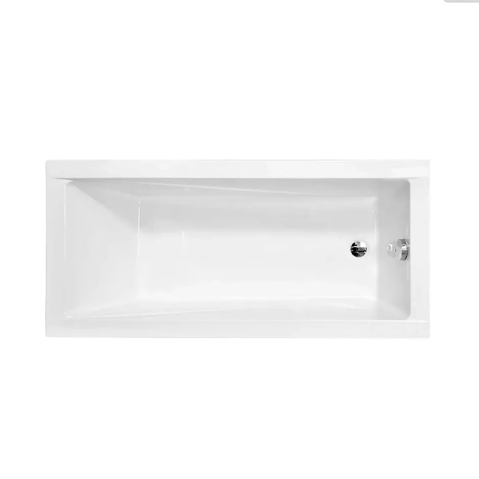 Besco Baignoire rectangulaire - 150 x 70 cm - sans Habillage - avec Pieds - Vidage Chrome - MODERN