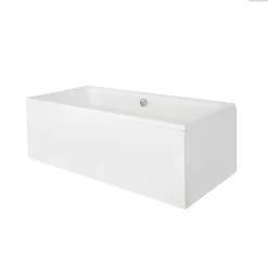 Besco Baignoire rectangulaire - 170 x 75 cm - avec Tablier - Pieds - Vidage Chrome - QUADRO
