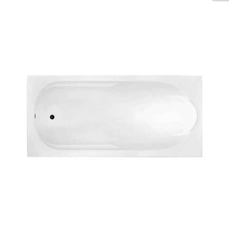 Besco Baignoire rectangulaire - 190 x 80 cm - avec Habillage - Pieds - Vidage Chrome - BONA* Baignoire Droite