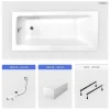 Besco Baignoire rectangulaire - 100 x 70 cm - avec Tablier Blanc - Pieds - Vidage Chrome - TALIA