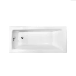 Besco Baignoire rectangulaire - 100 x 70 cm - avec Tablier Blanc - Pieds - Vidage Chrome - TALIA