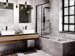 Besco Baignoire rectangulaire - 190 x 90 cm - avec Habillage - Pieds - Vidage Chrome - QUADRO SLIM* Baignoire Droite