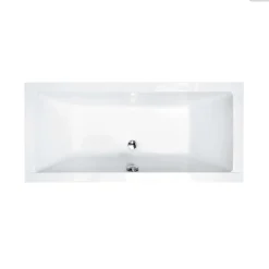 Besco Baignoire rectangulaire - 190 x 90 cm - sans Habillage - avec Pieds - Vidage Chrome - QUADRO* Baignoire Droite