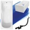 Badland Baignoire rectangulaire 150 x 70 MAJKA acrylique blanc + Support stabilisateur en polystyrène + Pieds + Vidage à chromé* Baignoire D'Angle