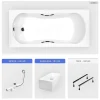 Besco Baignoire rectangulaire - 140 x 70 cm - avec Habillage Polystyrène - Pieds - Poignées - Vidage Chrome - ARIA PLUS