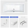 Besco Baignoire rectangulaire - 155 x 70 cm - avec Tablier - Pieds - Vidage Chrome - QUADRO* Baignoire Droite