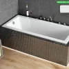 Besco Baignoire rectangulaire blanche à encastrer + repose tête - MODERN SLIM - 160 x 70 cm* Baignoire Droite