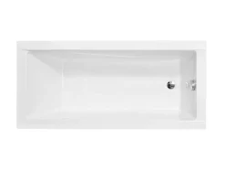 Besco Baignoire rectangulaire blanche à encastrer + repose tête - MODERN SLIM - 160 x 70 cm* Baignoire Droite