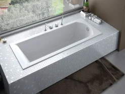 Besco Baignoire rectangulaire blanche à encastrer - SHEA SLIM - 150 x 70 cm* Baignoire Droite