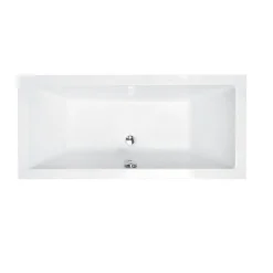 Besco Baignoire rectangulaire blanc à encastrer - Repose Tête OFFERT - QUADRO SLIM - 190 x 90 cm