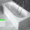 Besco Baignoire rectangulaire blanche à encastrer + repose tête - 170 x 75 cm - VITAE SLIM* Baignoire Droite
