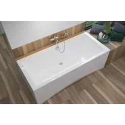 Planète Bain Baignoire rectangulaire 150x75 cm INTRO à encastrer en acrylique + tablier central