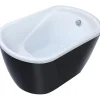 Vente-unique Baignoire sabot - 165 L - 120 x 75 x 65 cm - Noire - PICCOLA* Baignoire Droite