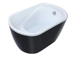 Vente-unique Baignoire sabot - 165 L - 120 x 75 x 65 cm - Noire - PICCOLA* Baignoire Droite