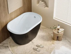 Vente-unique Baignoire sabot - 165 L - 120 x 75 x 65 cm - Noire - PICCOLA* Baignoire Droite