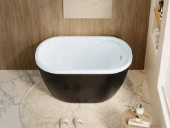 Vente-unique Baignoire sabot - 165 L - 120 x 75 x 65 cm - Noire - PICCOLA* Baignoire Droite