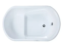 Vente-unique Baignoire sabot - 165 L - 120 x 75 x 65 cm - Noire - PICCOLA* Baignoire Droite