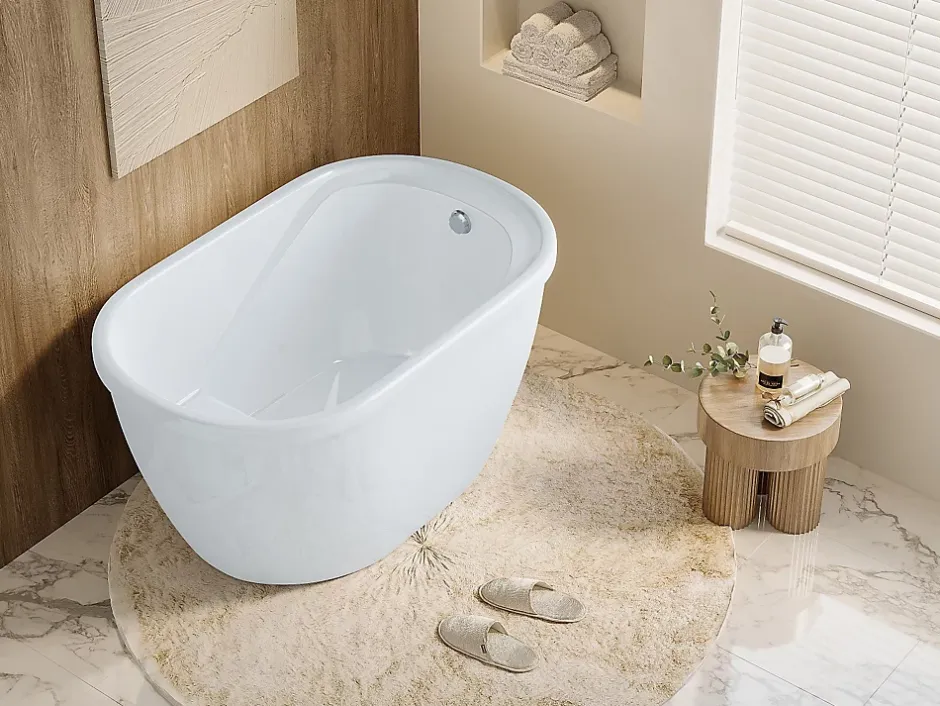 Vente-unique Baignoire sabot - 165 L - 120 x 75 x 65 cm - Blanche - PICCOLA* Baignoire Droite