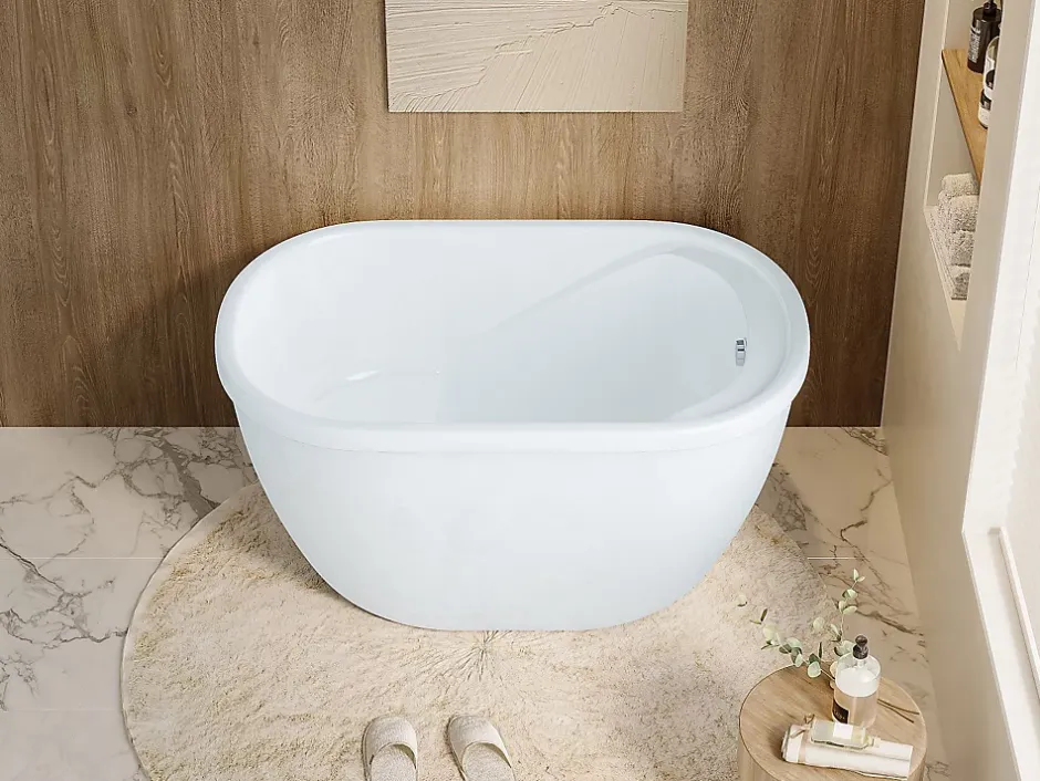 Vente-unique Baignoire sabot - 165 L - 120 x 75 x 65 cm - Blanche - PICCOLA* Baignoire Droite