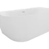 Vente-unique Baignoire semi îlot - 230 L - 160 x 75 x 58 cm - Blanc mat - Acrylique - AMOBIA