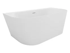 Vente-unique Baignoire semi îlot - 230 L - 160 x 75 x 58 cm - Blanc mat - Acrylique - AMOBIA