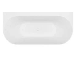 Vente-unique Baignoire semi îlot - 230 L - 160 x 75 x 58 cm - Blanc mat - Acrylique - AMOBIA