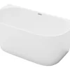Vente-unique Baignoire semi îlot - 175L - 130 x 71,5 x 58 cm - Blanche - Acrylique - DIVINA* Baignoire Îlot
