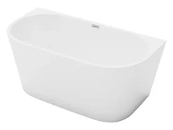 Vente-unique Baignoire semi îlot - 175L - 130 x 71,5 x 58 cm - Blanche - Acrylique - DIVINA* Baignoire Îlot